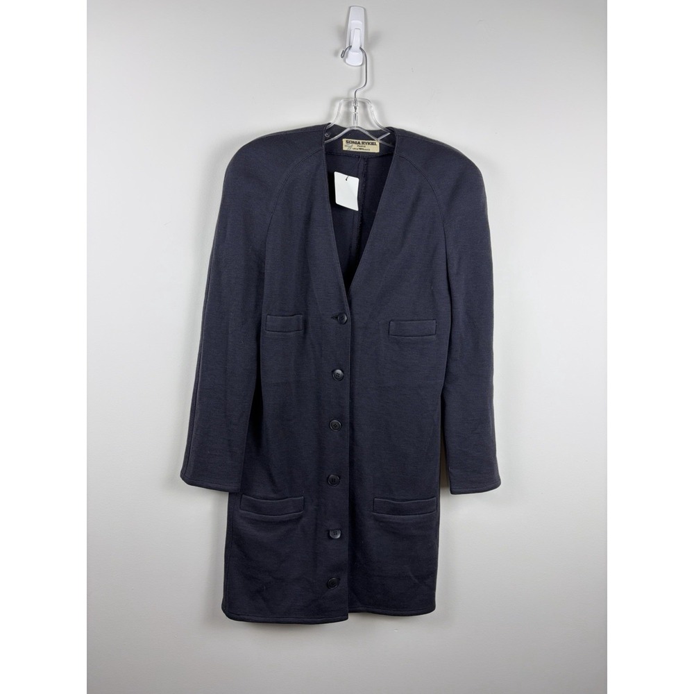 Vintage Sonia Rykiel Navy Suit Dress 80s Made In France 100% Wool 6/8